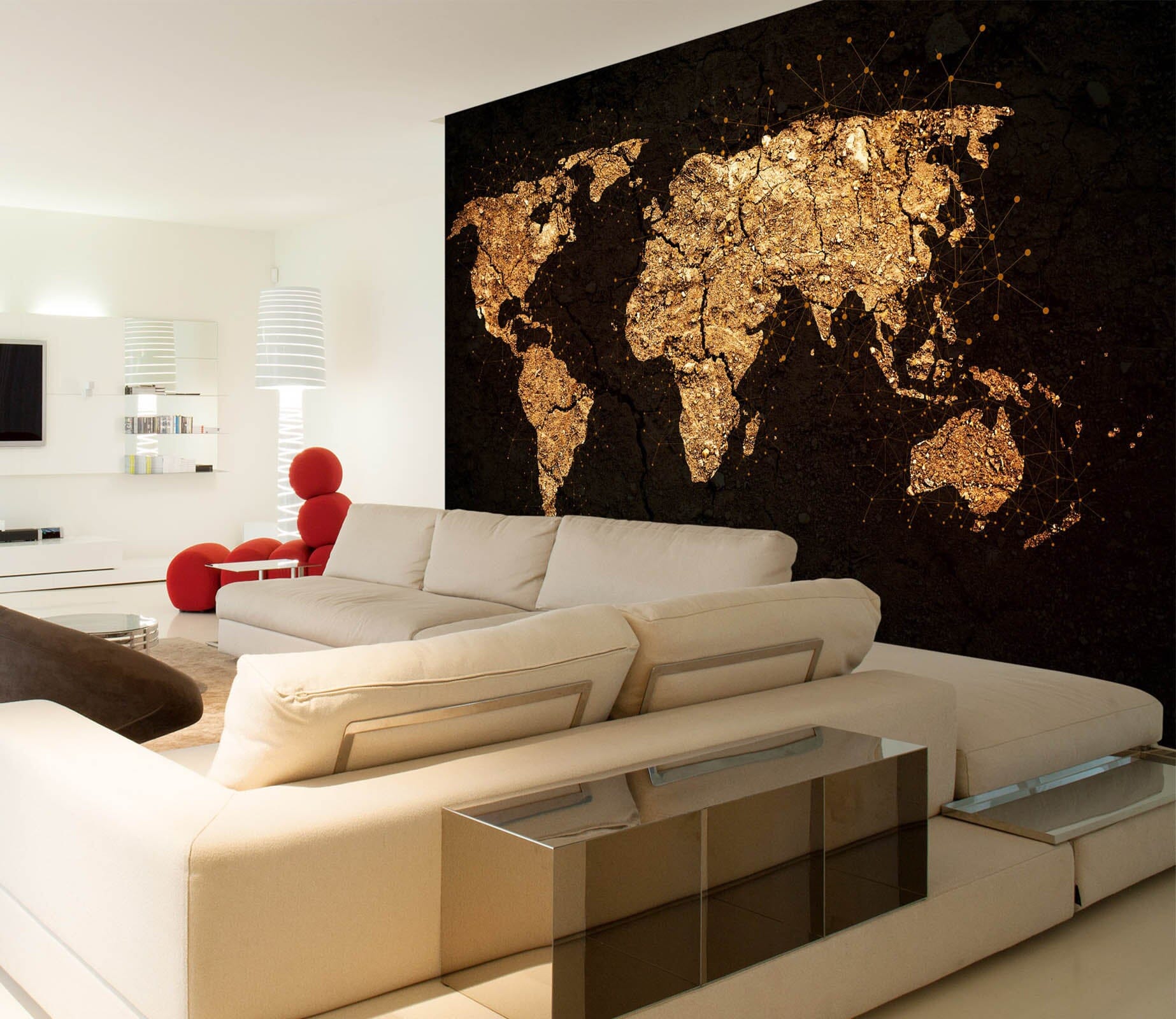 3D Golden Art 2059 World Map Wall Murals Wallpaper AJ Wallpaper 2 
