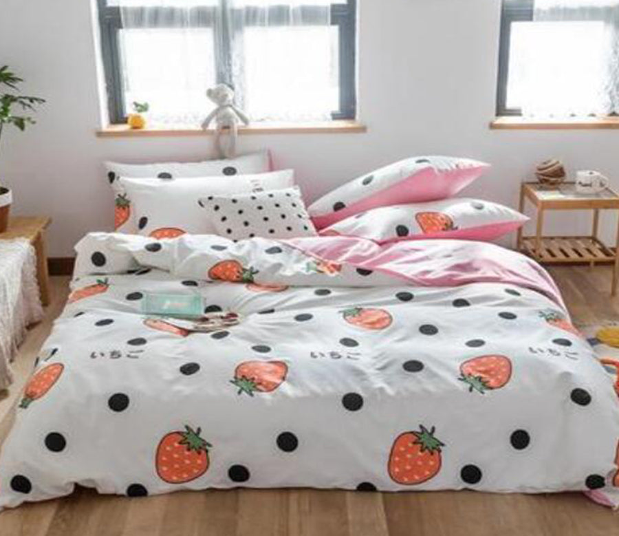 3D Polka Dot Strawberry 15013 Bed Pillowcases Quilt