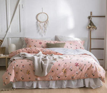 3D Orange Pink Flower 13172 Bed Pillowcases Quilt