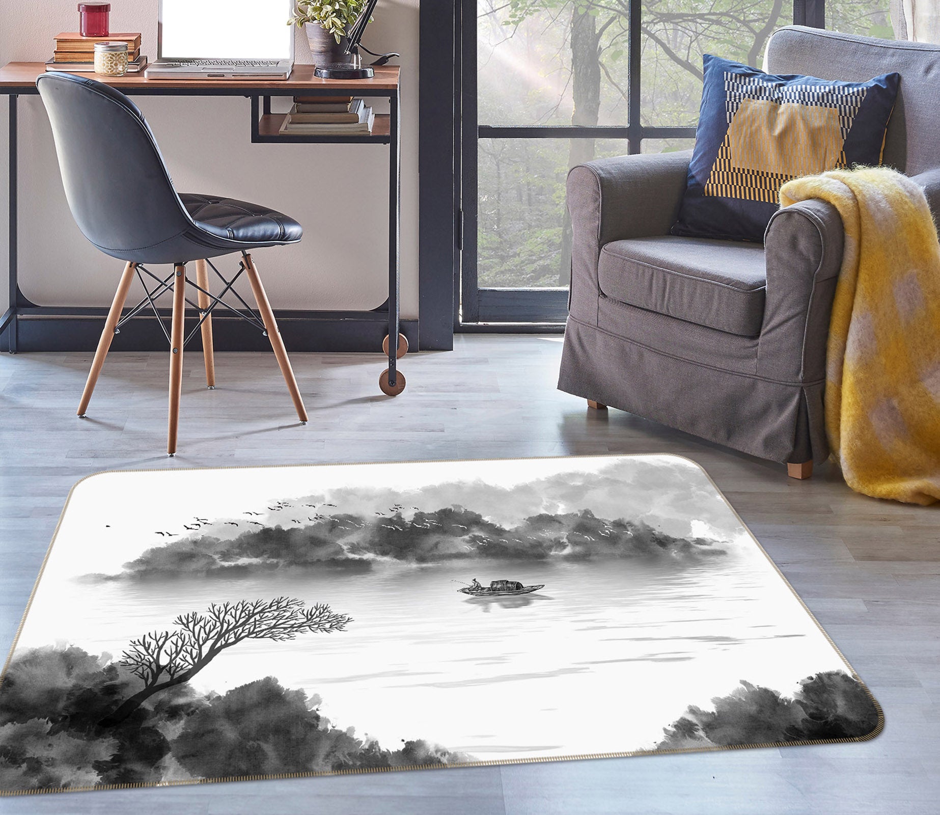 3D Ink River 34028 Non Slip Rug Mat