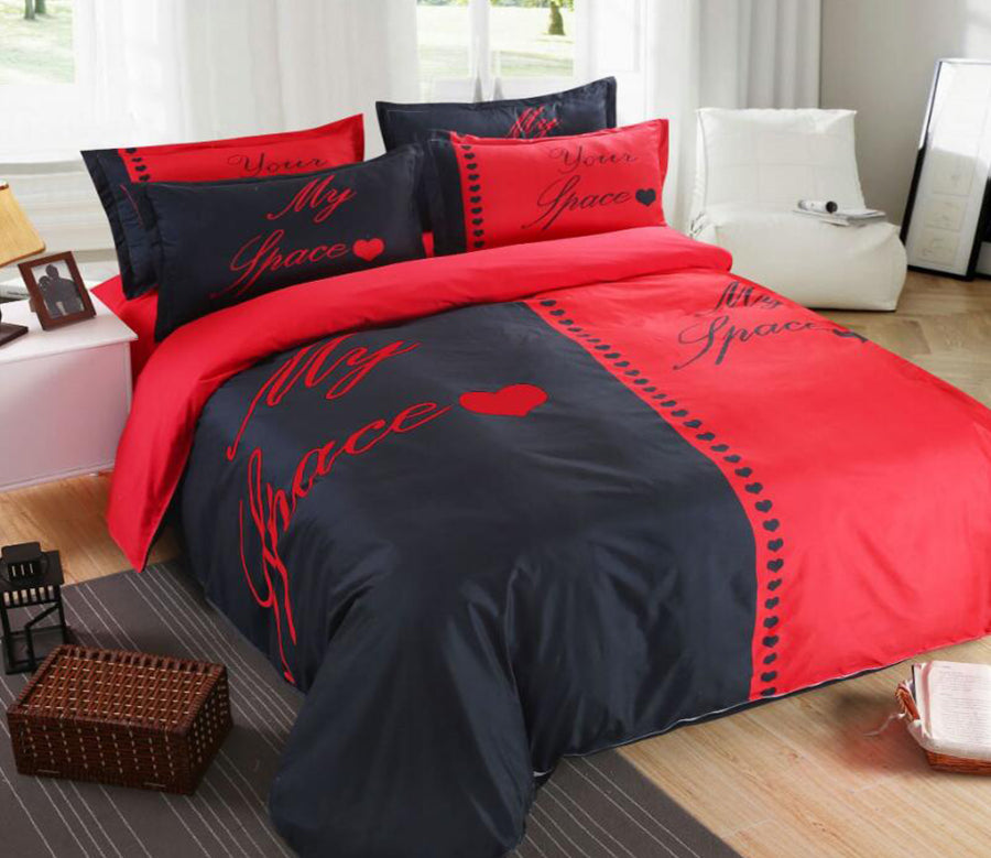 3D Black Red 1024 Bed Pillowcases Quilt