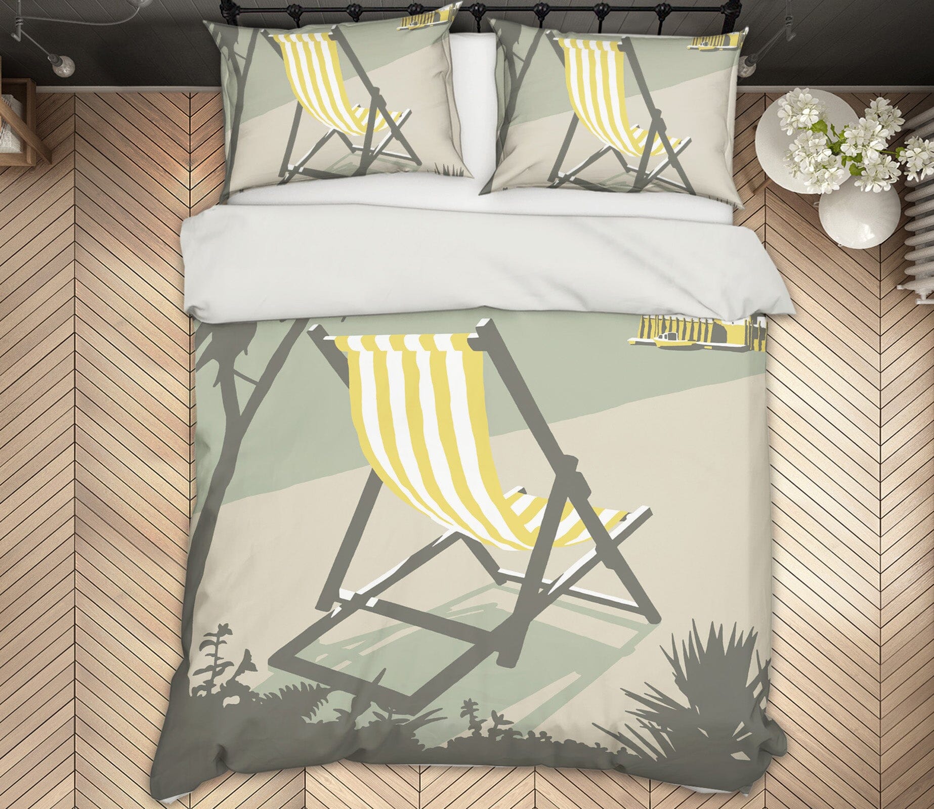 3D Rock Deckchair 2047 Steve Read Bedding Bed Pillowcases Quilt Quiet Covers AJ Creativity Home 