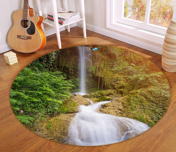 3D Valley Running Water 69074 Round Non Slip Rug Mat