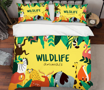 3D Animals 19169 Bed Pillowcases Quilt