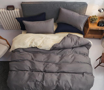 3D Gray Cream Color 2139 Bed Pillowcases Quilt