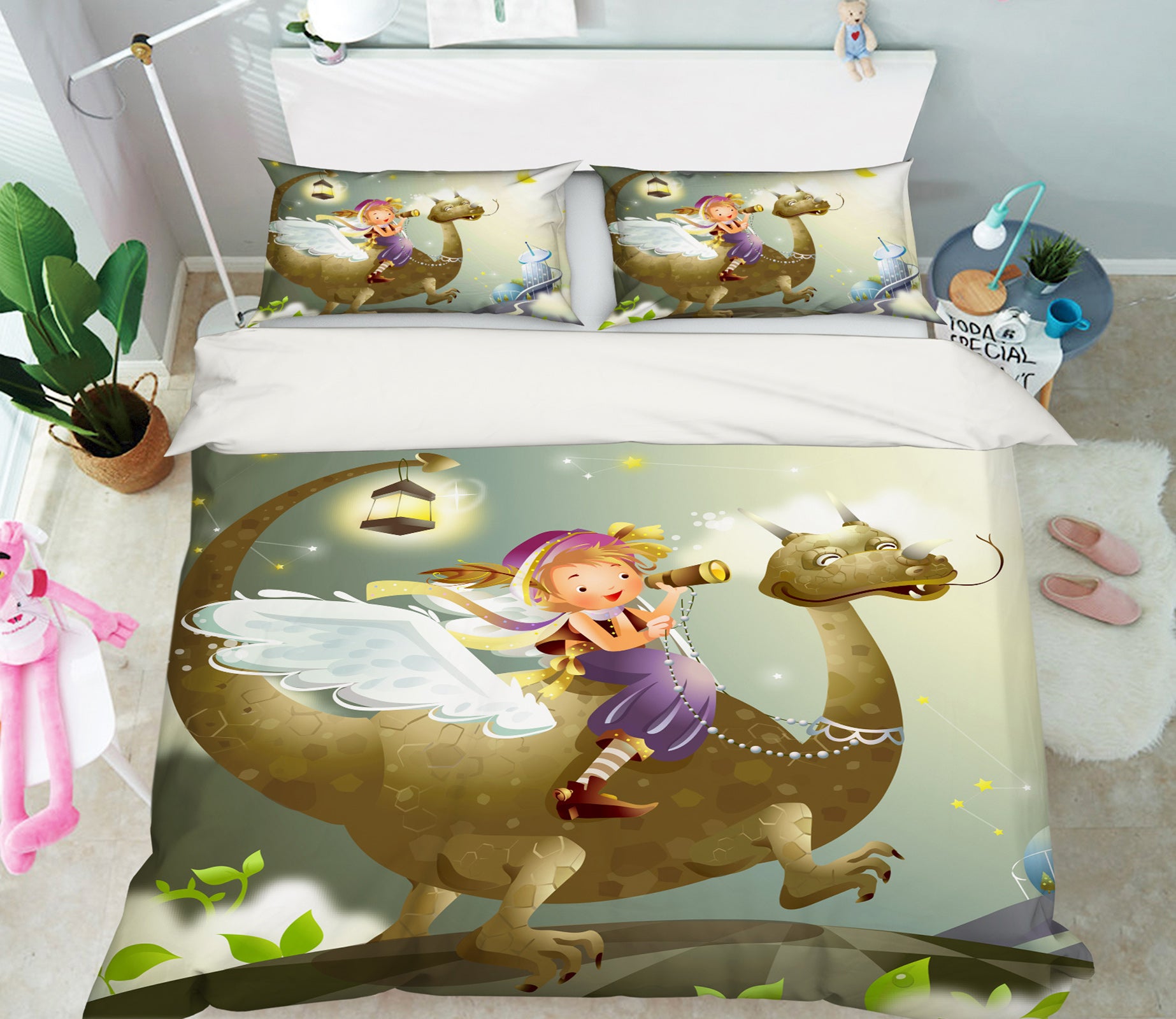 3D Dragon Child 13050 Bed Pillowcases Quilt
