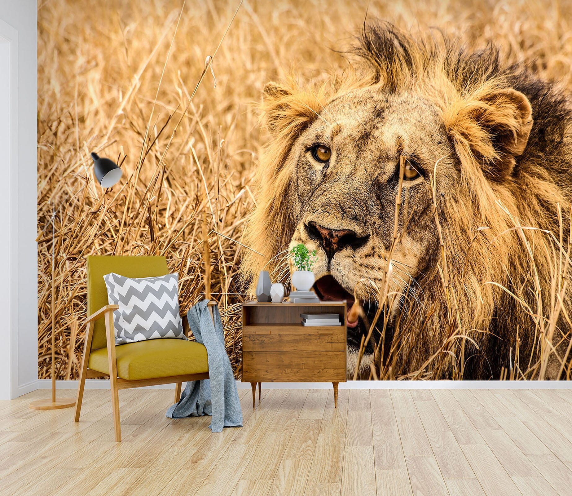 3D Prairie Lion 136 Wall Murals Wallpaper AJ Wallpaper 2 