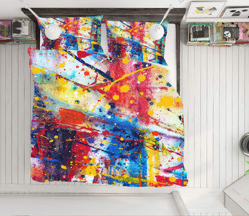 3D Color Pigment 13129 Bed Pillowcases Quilt