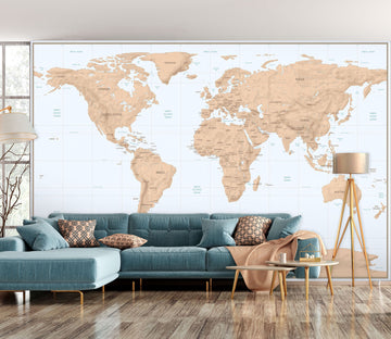 3D Abstract Pattern 2161 World Map Wall Murals
