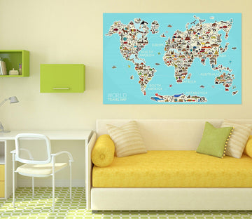 3D Land Distribution 283 World Map Wall Sticker Wallpaper AJ Wallpaper 2 