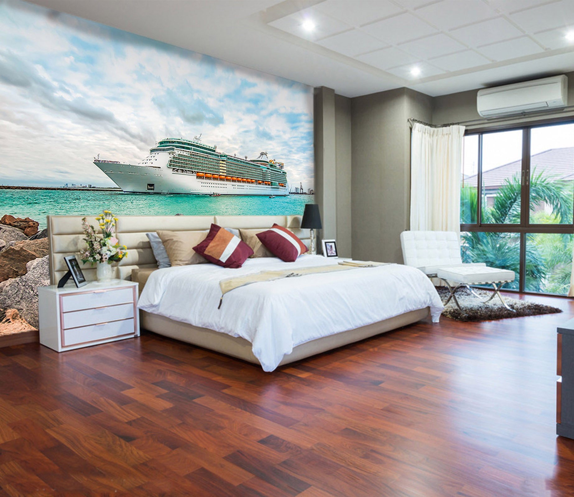 3D Cruise Ship Sea 243 Vehicle Wall Murals