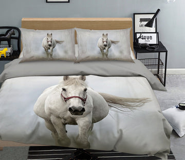3D White Horse 1960 Bed Pillowcases Quilt Quiet Covers AJ Creativity Home 