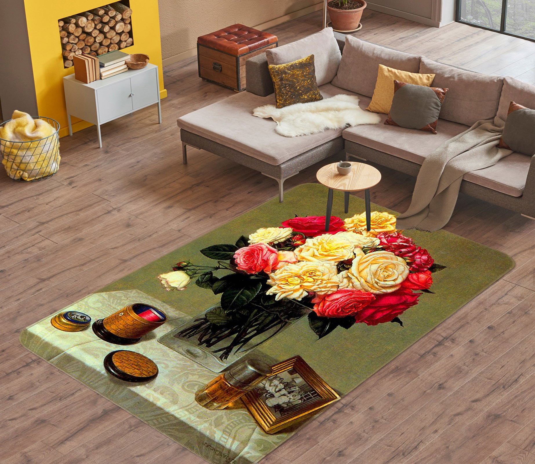 3D Flower Vase 76133 Non Slip Rug Mat
