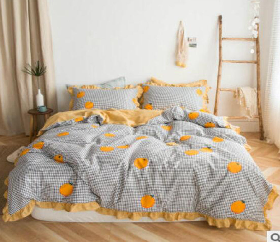 3D Lattice Oranges 50019 Bed Pillowcases Quilt