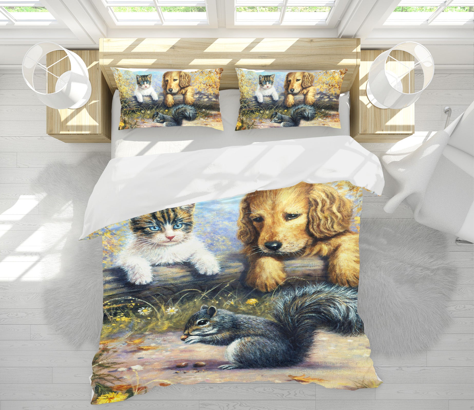 3D Cat Dog Squirrel 12502 Kevin Walsh Bedding Bed Pillowcases Quilt