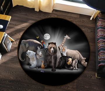 3D Animal Group 37153 Animal Round Non Slip Rug Mat