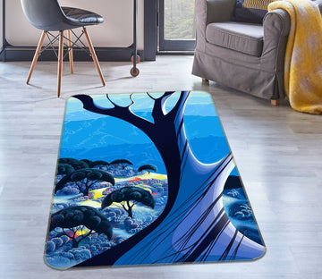 3D Blue Tree 33237 Non Slip Rug Mat