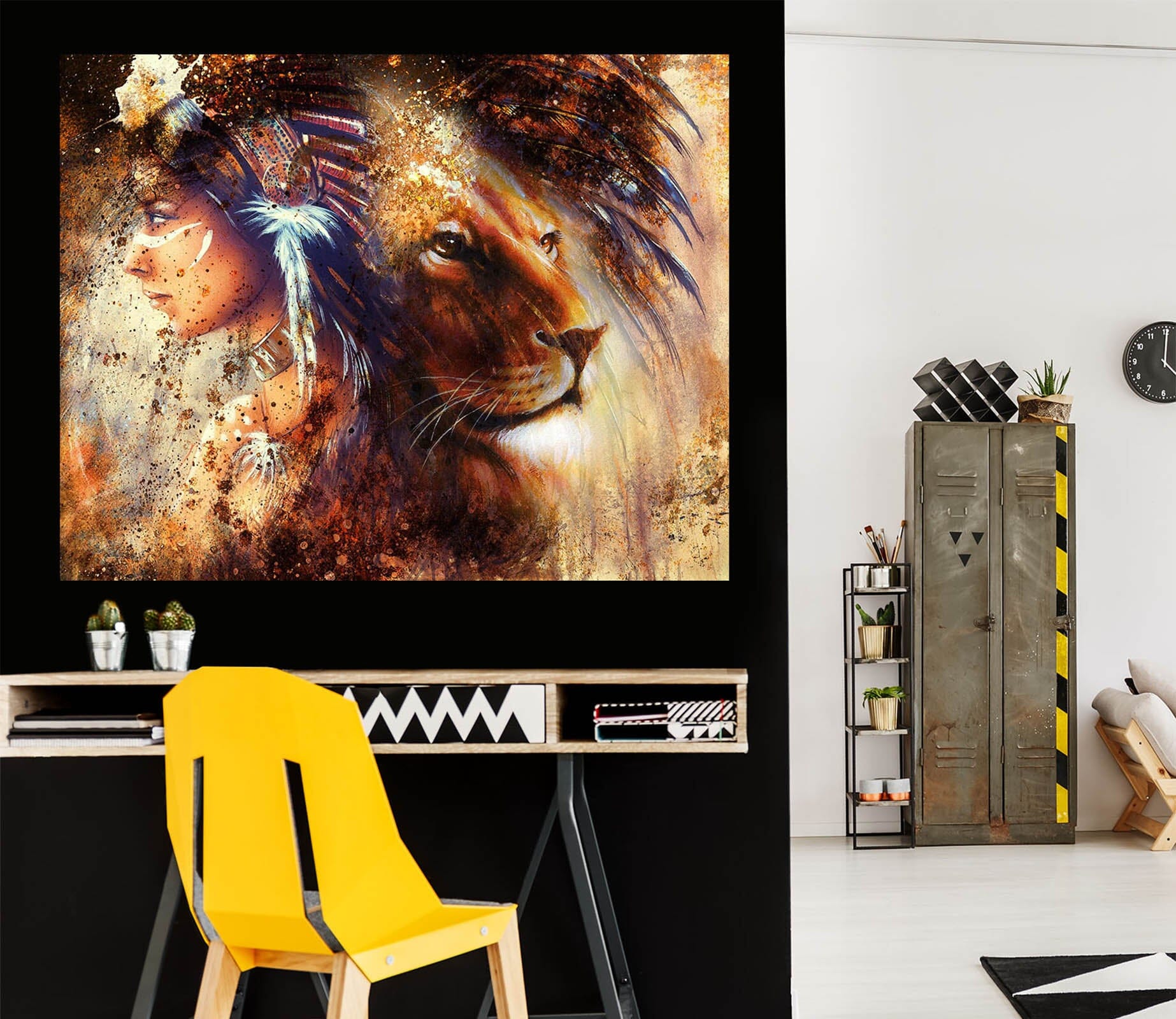 3D Woman Lion 1025 Wall Sticker Wallpaper AJ Wallpaper 2 