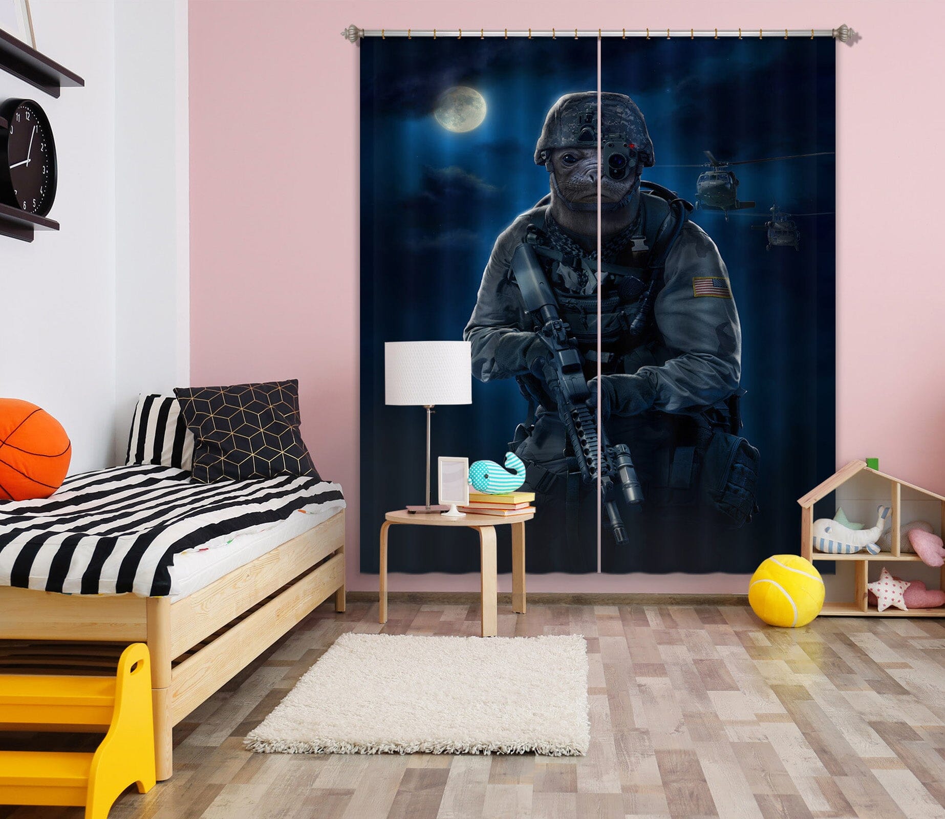 3D Dog Warrior 068 Vincent Hie Curtain Curtains Drapes Curtains AJ Creativity Home 