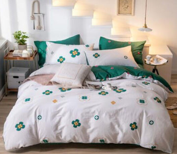 3D Green Flower 16080 Bed Pillowcases Quilt