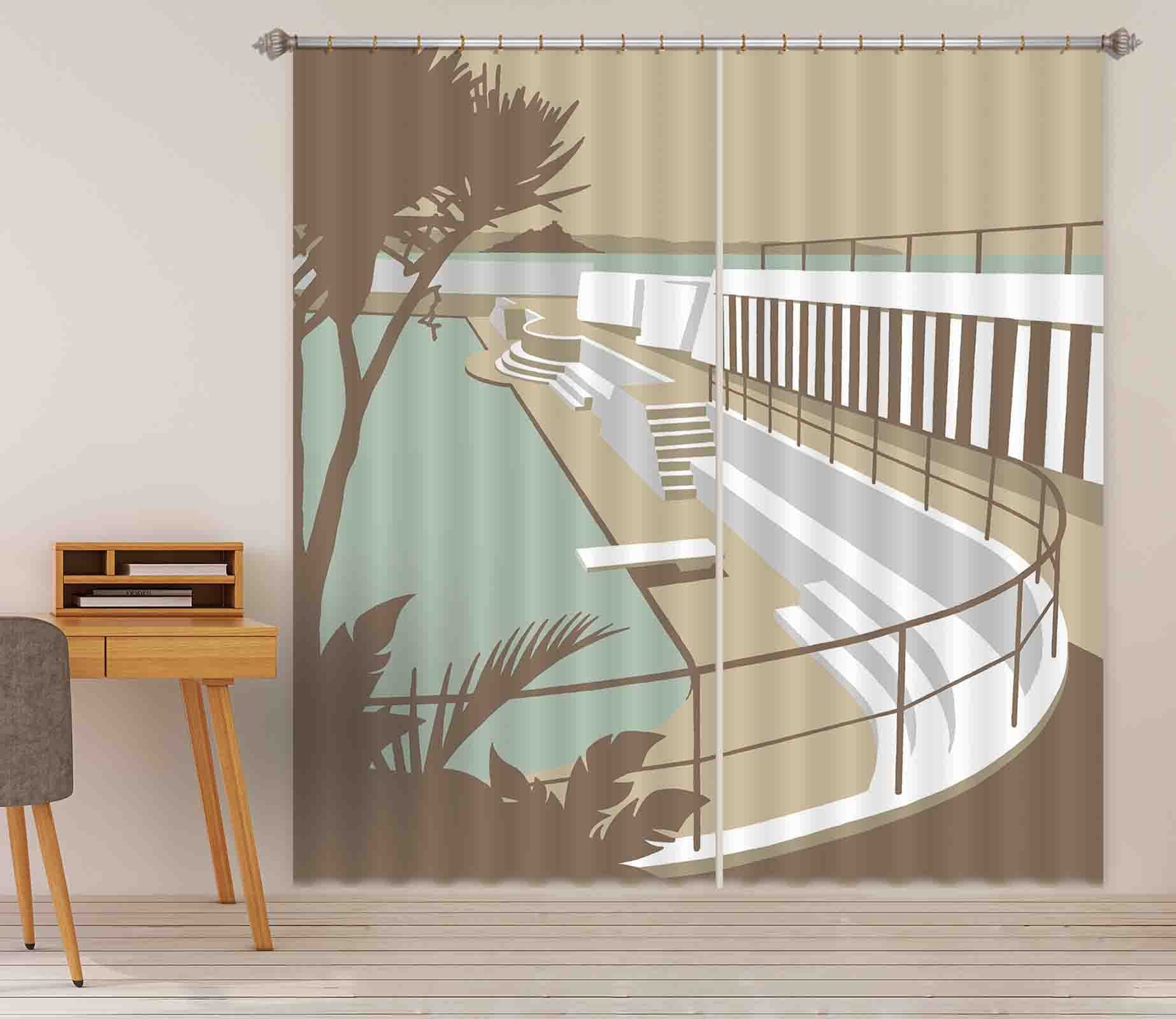 3D Penzance Pool 128 Steve Read Curtain Curtains Drapes Curtains AJ Creativity Home 