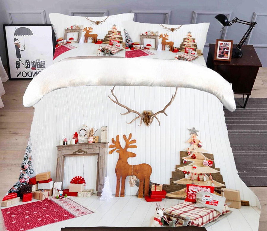 3D Christmas Gift 45188 Christmas Quilt Duvet Cover Xmas Bed Pillowcases
