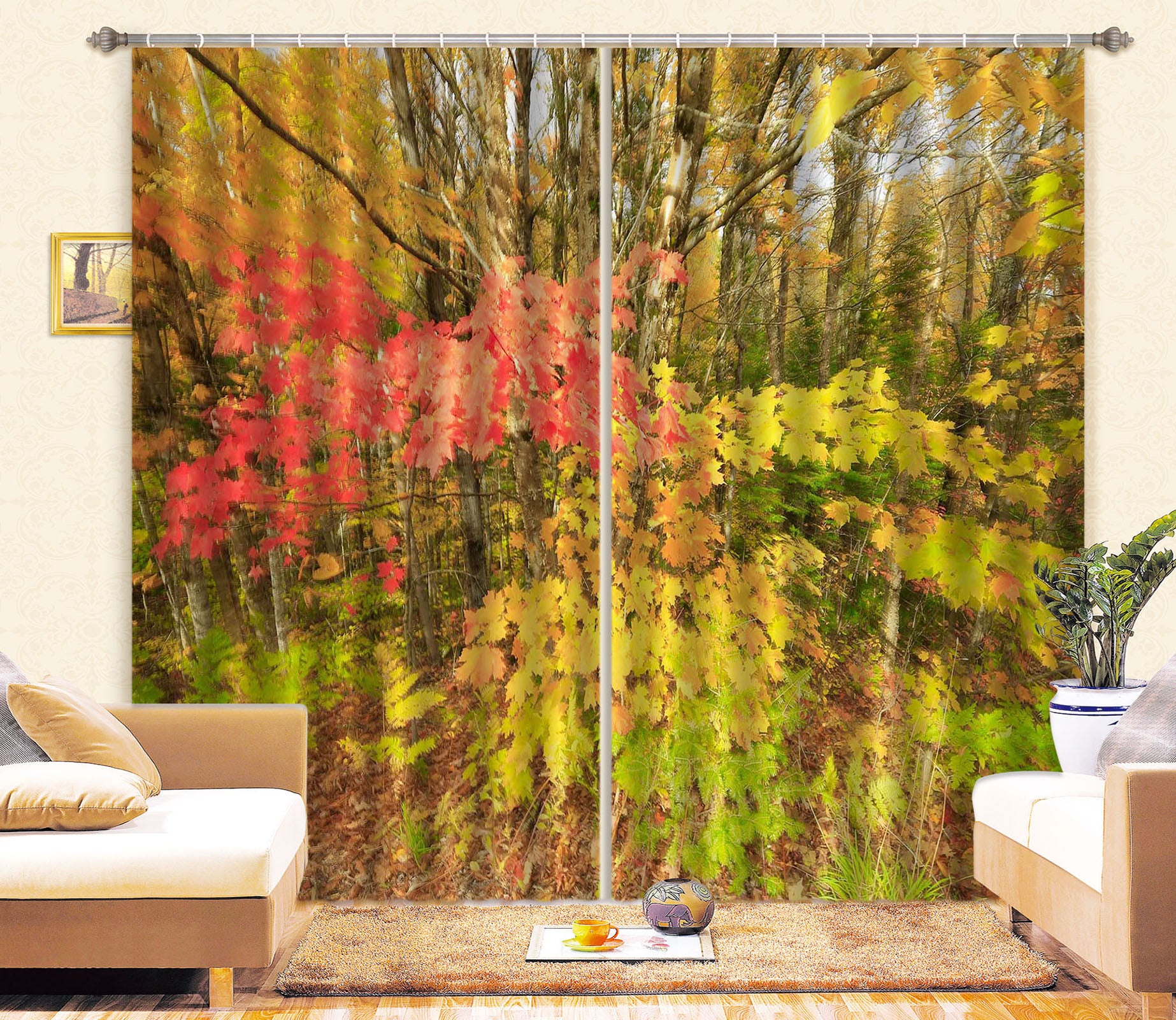 3D Jungle Trees 61216 Kathy Barefield Curtain Curtains Drapes