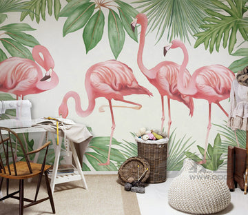 3D Elegant Flamingo WG305 Wall Murals