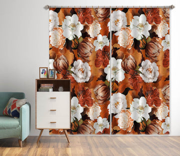 3D White Flowers 137 Uta Naumann Curtain Curtains Drapes Curtains AJ Creativity Home 