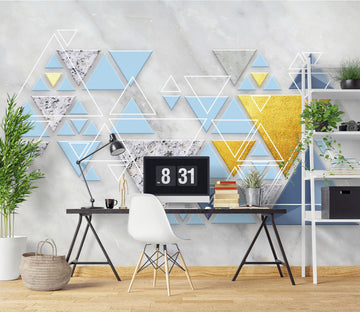 3D Yellow Triangle 1007 Wall Murals