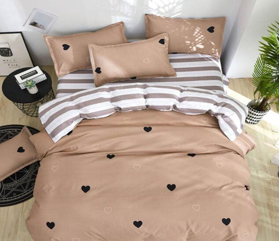 3D Little Black Love 7176 Bed Pillowcases Quilt