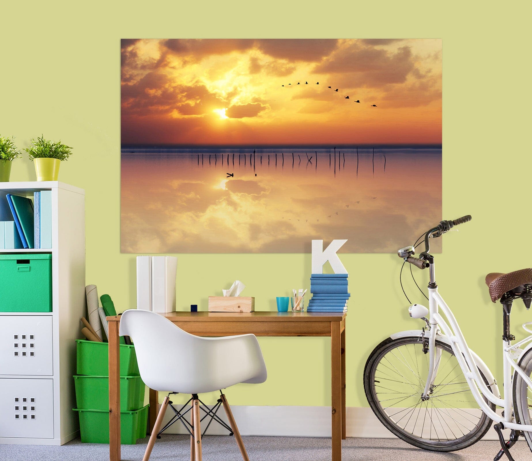 3D Golden Sunset 180 Marco Carmassi Wall Sticker Wallpaper AJ Wallpaper 2 
