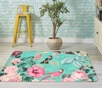 3D Flower Bird 1021 Andrea haase Rug Non Slip Rug Mat Mat AJ Creativity Home 