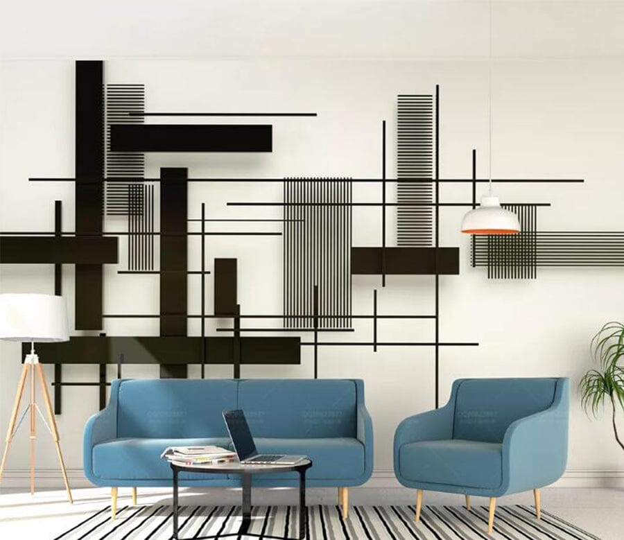 3D Black Geometry WC132 Wall Murals Wallpaper AJ Wallpaper 2 