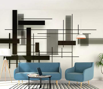 3D Black Geometry WC132 Wall Murals Wallpaper AJ Wallpaper 2 