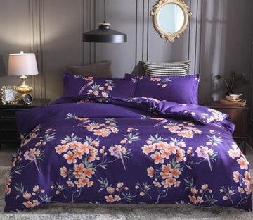 3D Purple Bottom Flower 2119 Bed Pillowcases Quilt