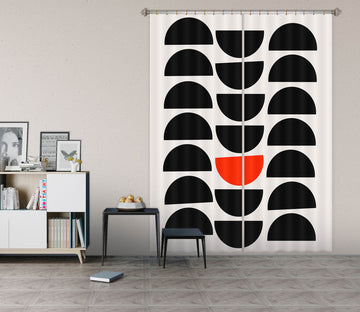 3D Red Circle 1103 Boris Draschoff Curtain Curtains Drapes