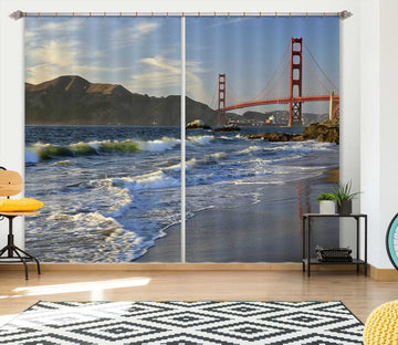 3D Wave Beach 050 Kathy Barefield Curtain Curtains Drapes Curtains AJ Creativity Home 