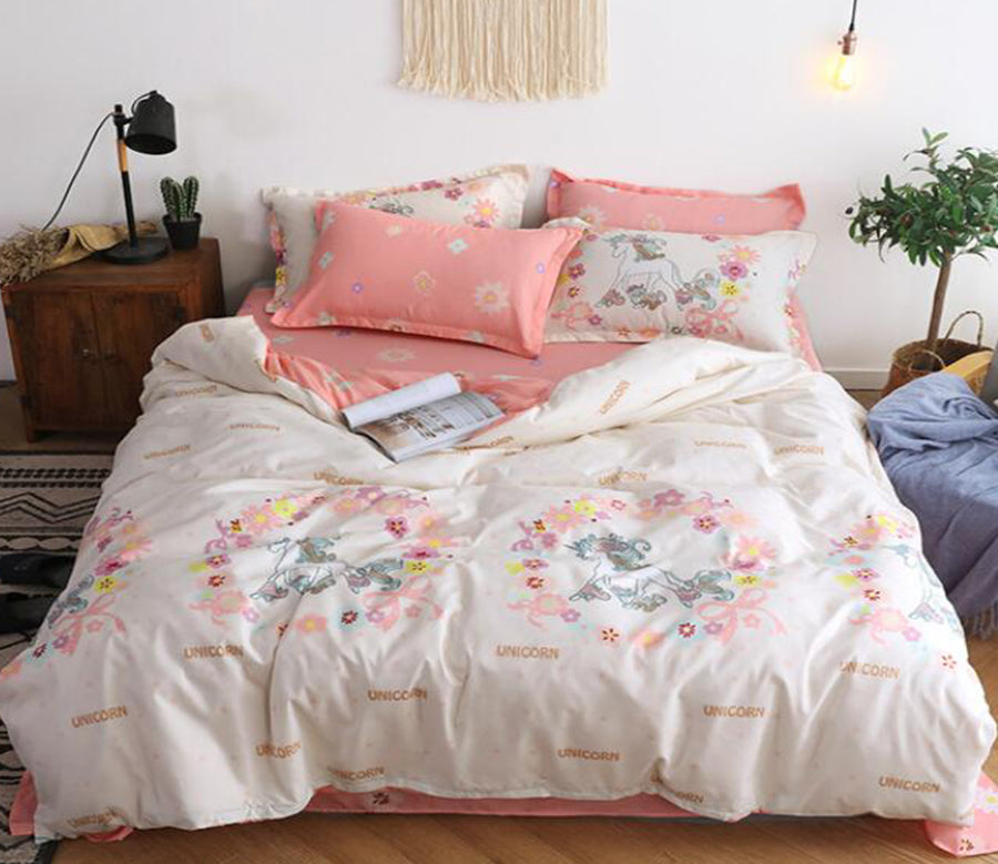 3D Wreath Unicorn 13035 Bed Pillowcases Quilt
