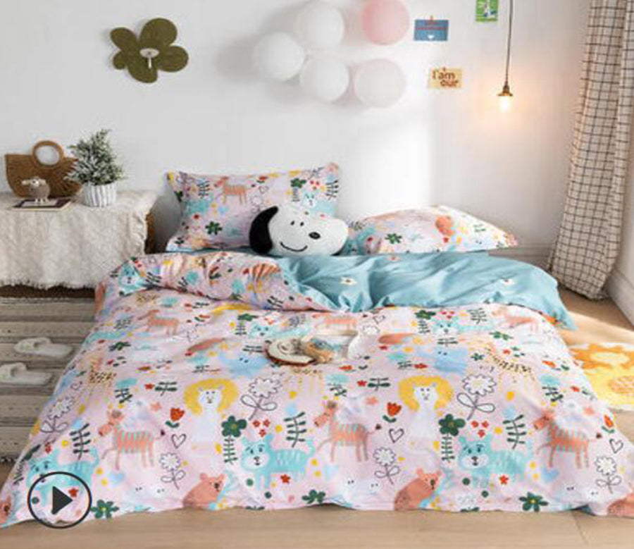 3D Animal Flower Pattern 14104 Bed Pillowcases Quilt