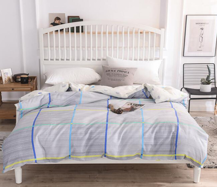 3D Gray Background Blue Lines 4106 Bed Pillowcases Quilt