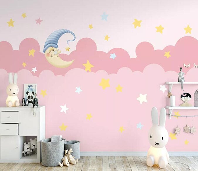 3D Stars Moon 2139 Wall Murals Wallpaper AJ Wallpaper 2 
