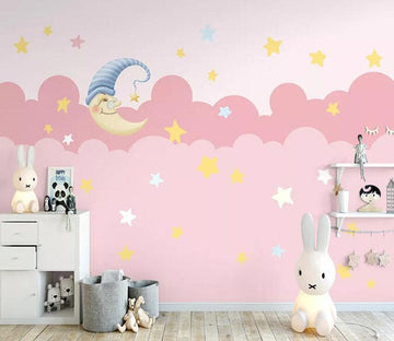 3D Stars Moon 2139 Wall Murals Wallpaper AJ Wallpaper 2 