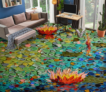 3D Lotus Pond 102169 Dena Tollefson Floor Mural