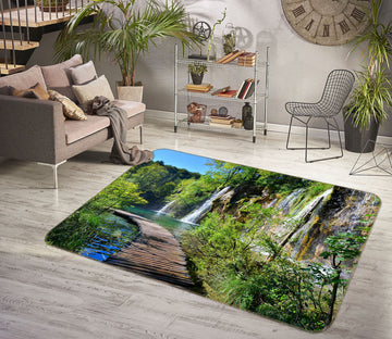 3D Bridge Gallery Mountain 34107 Non Slip Rug Mat