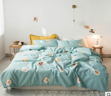 3D Light Blue Poached Egg 30163 Bed Pillowcases Quilt