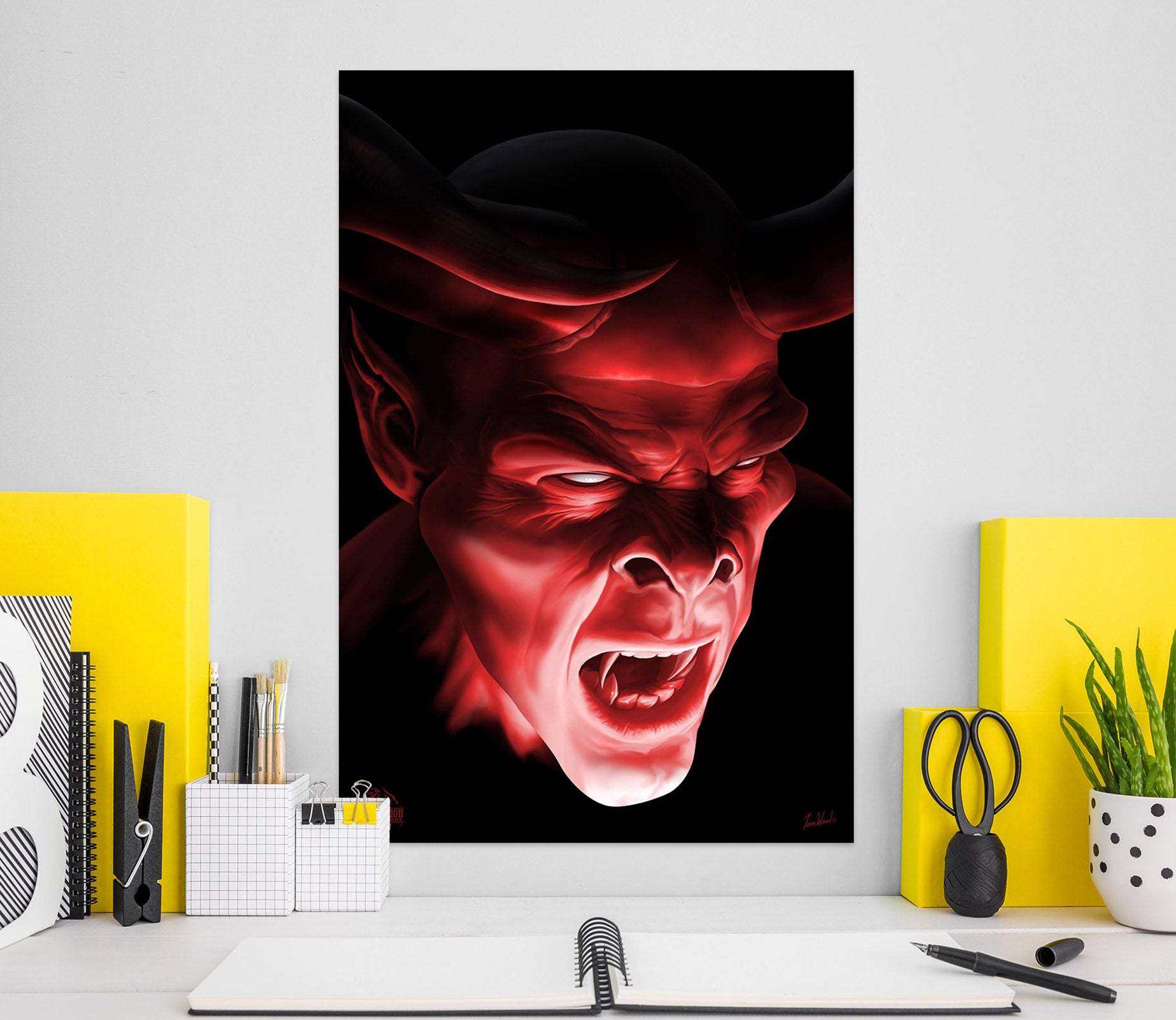 3D Red Monster 5125 Tom Wood Wall Sticker
