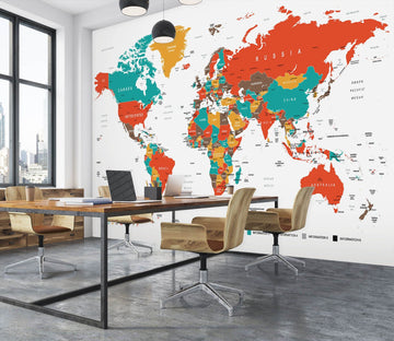3D Vibrant Colors 2062 World Map Wall Murals Wallpaper AJ Wallpaper 2 