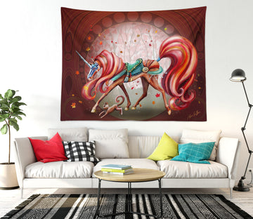 3D Maple Leaf Unicorn 553 Rose Catherine Khan Tapestry Hanging Cloth Hang