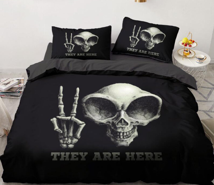3D Bone Face 8187 Bed Pillowcases Quilt